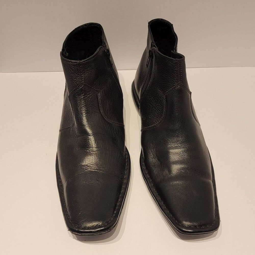 Mens Franco Leone side zipper shoes in black size 40, US 7